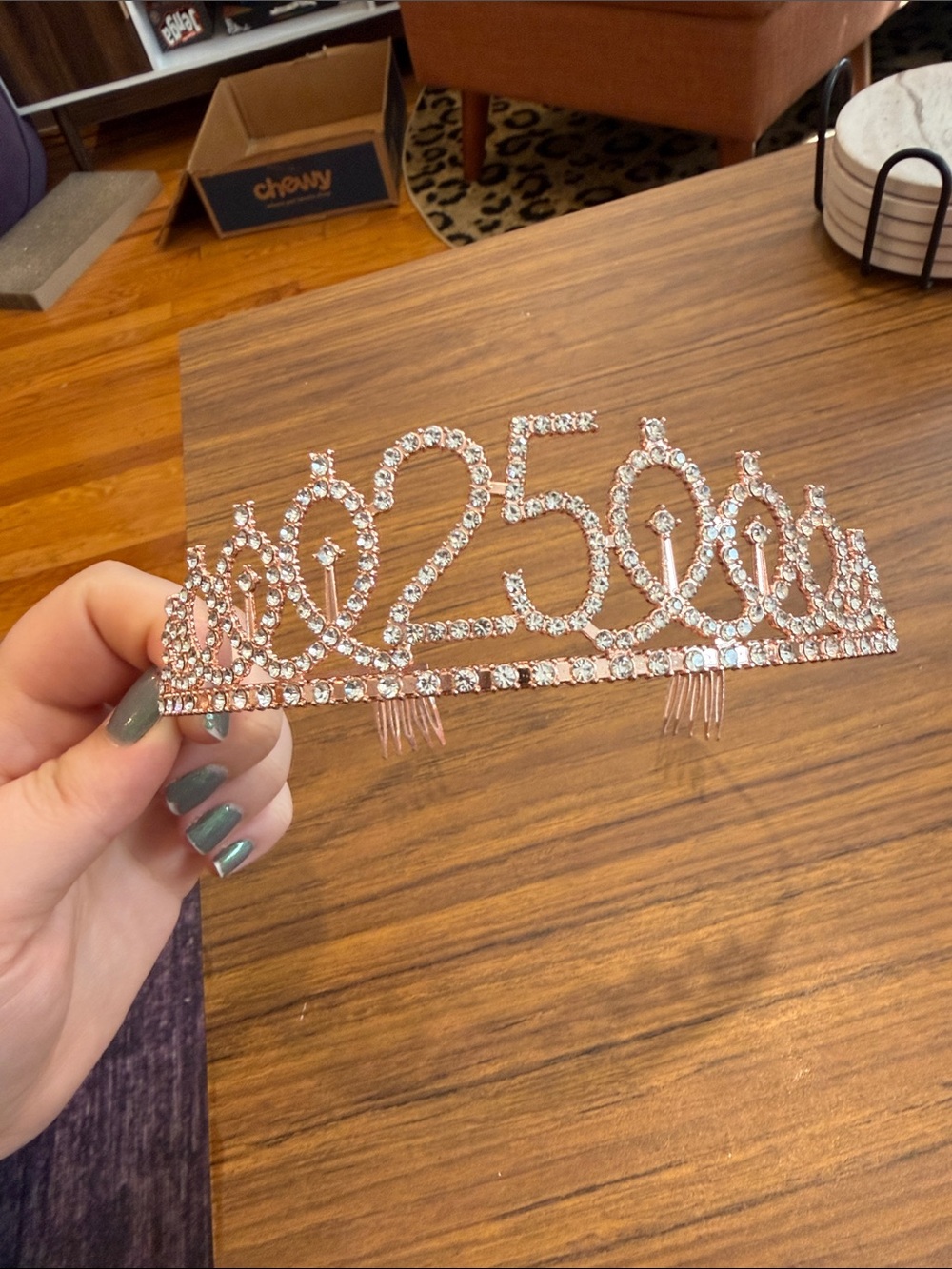 25th birthday Tiara, rose gold